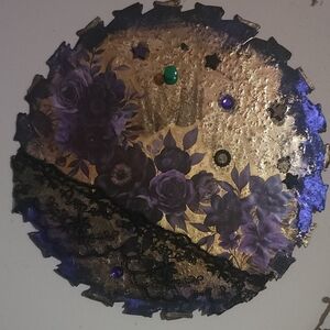 Purple Floral and Lace Saw Blade